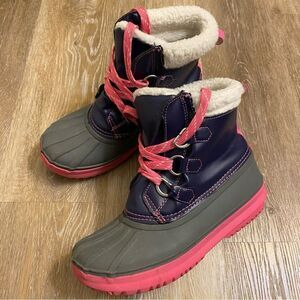Gymboree kids girls winter snow Boots waterproof duck rain boots faux fur shoe 4